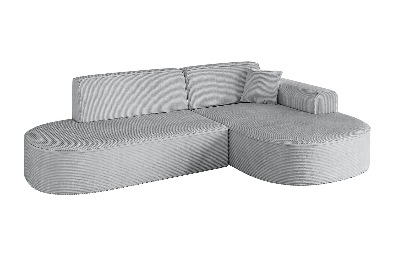 ECKSOFA Ottomane Rechts MARI-L1 - 243x171x79 cm Grau Cord - Schwarz/Grau, Holzwerkstoff/Kunststoff (234/163cm) - ALTDECOR