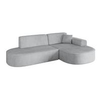 ECKSOFA Ottomane Rechts MARI-L1 - 243x171x79 cm Grau Cord - Schwarz/Grau, Holzwerkstoff/Kunststoff (234/163cm) - ALTDECOR
