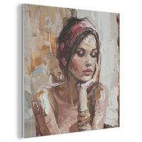 AKUSTIKBILD Frau - Lackierung - Porträt - Modern Wandbilder 60x60 cm - Altrosa, Kunststoff (60/60/0.9cm) - MuchoWow