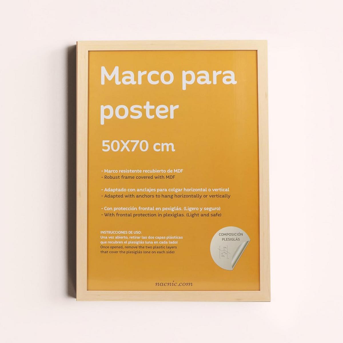 RAHMEN Set mit 3 aus MDF und Acrylglas Schutz und Aussteller für Fotografien, Bilder, Poster, Gemälde, Dekoration für Haus Farbe Hellholz A3 - Beige, Holz (29.7/3cm) - Nacnic