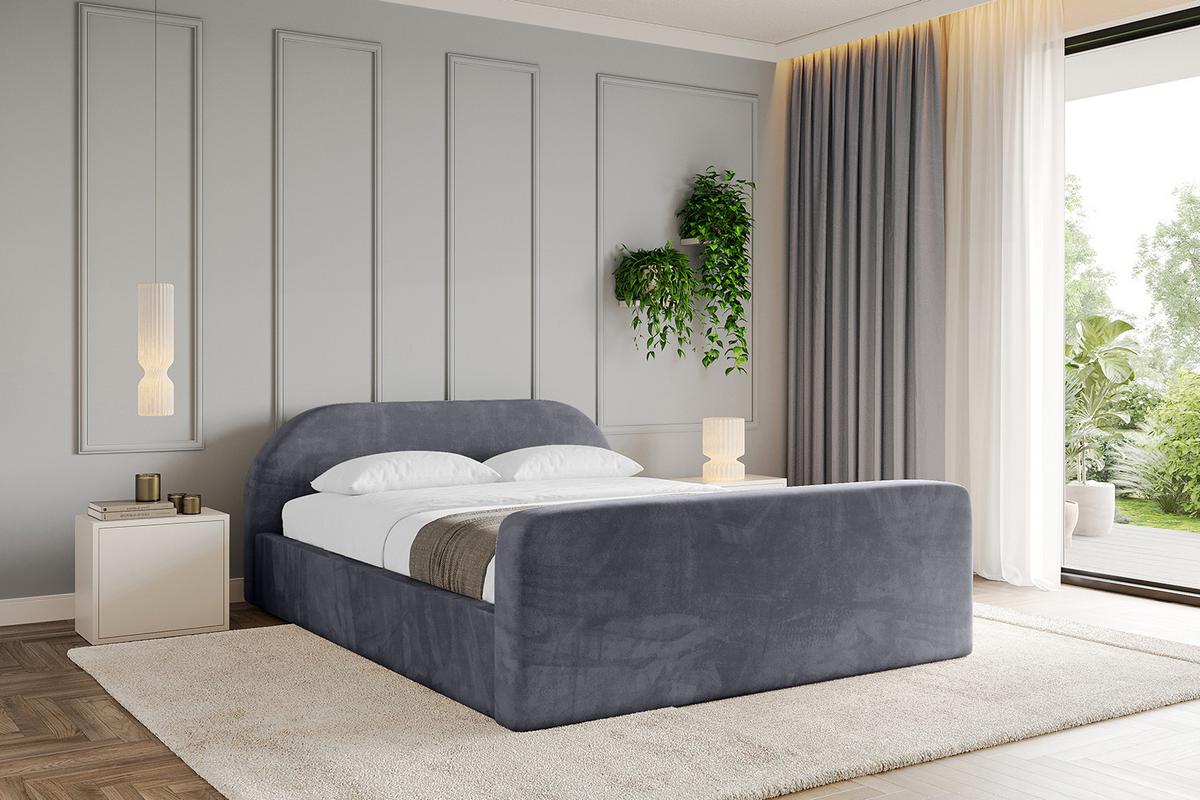 POLSTERBETT mit Bettkasten, Fußteil und Lattenrost, Boxbett mit Matratze H3/H4 - TIVON-Z-V1 180x200 Dunkelgrau - Dunkelgrau, Holzwerkstoff/Textil (180/200cm) - ALTDECOR