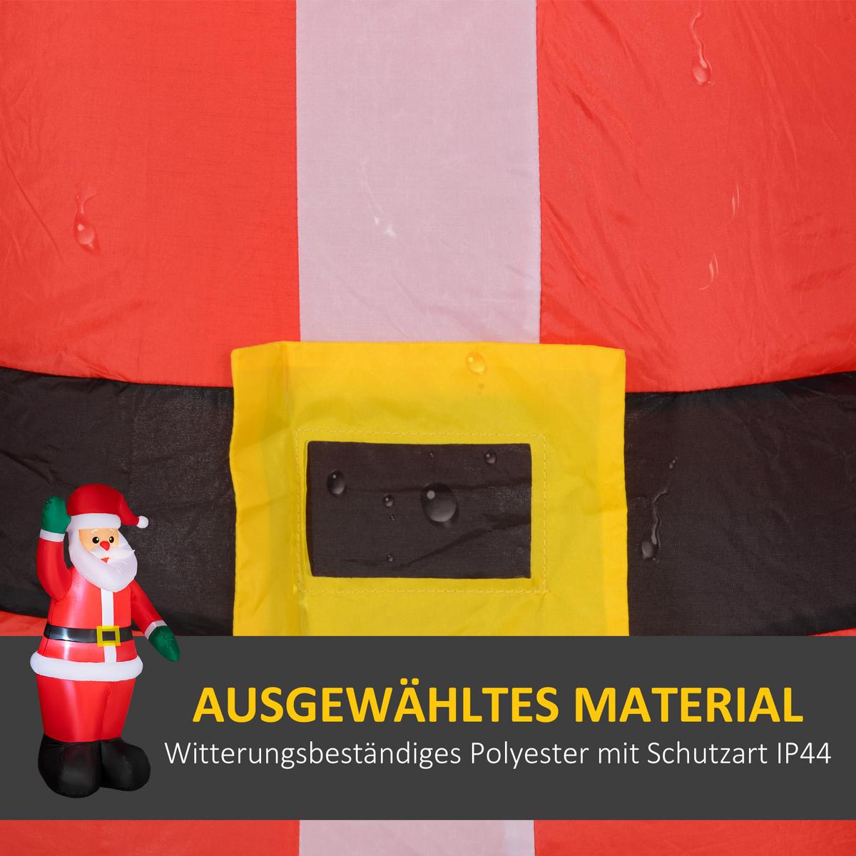 AUFBLASBAR Weihnachtsdeko 1,84 m Weihnachtsmann mit LED-Beleuchtung Gartendeko - Rot, Kunststoff (60/184/88cm) - Outsunny