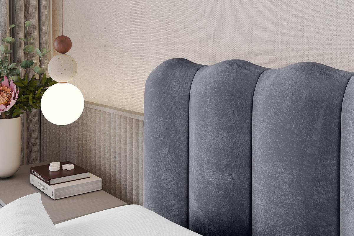 POLSTERBETT mit Bettkasten und Lattenrost, Boxbett ohne Matratze - SORA 180x200 Dunkelgrau - Dunkelgrau, Holzwerkstoff/Textil (180/200cm) - ALTDECOR