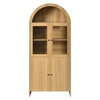 KÜCHENSCHRANK holz-optik natur 176 cm hoch mit bogendesign & wellenmuster - Naturfarben, Holzwerkstoff (78/176/40cm) - Urban Meuble