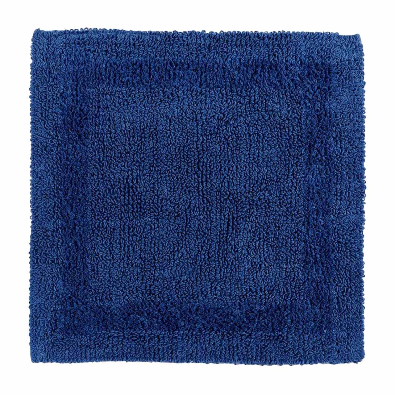 DUSCHVORLEGER 50/50 cm, 100% Baumwolle, wendbar - Dunkelblau, Textil (50/50cm) - Homescapes