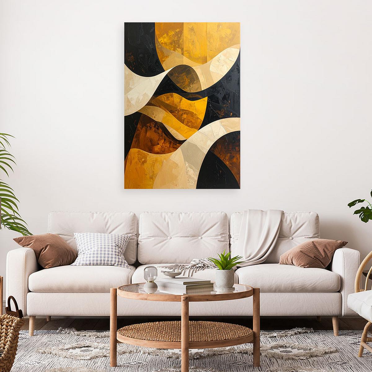LEINWANDBILD 3D und geometrisch 40x60cm - Gelb, Textil (40/60cm) - Feeby