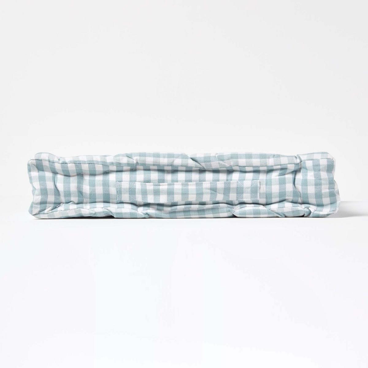 SITZKISSEN blau kariert 50/50/10 cm – Bodenkissen Vichy-Karo - Blau, Textil (50/50/10cm) - Homescapes