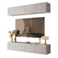 HÄNGENDE WOHNWAND COLGANTE BETON mit LED Beleuchtung - Grau, Holzwerkstoff (200/36/40cm) - Lookway