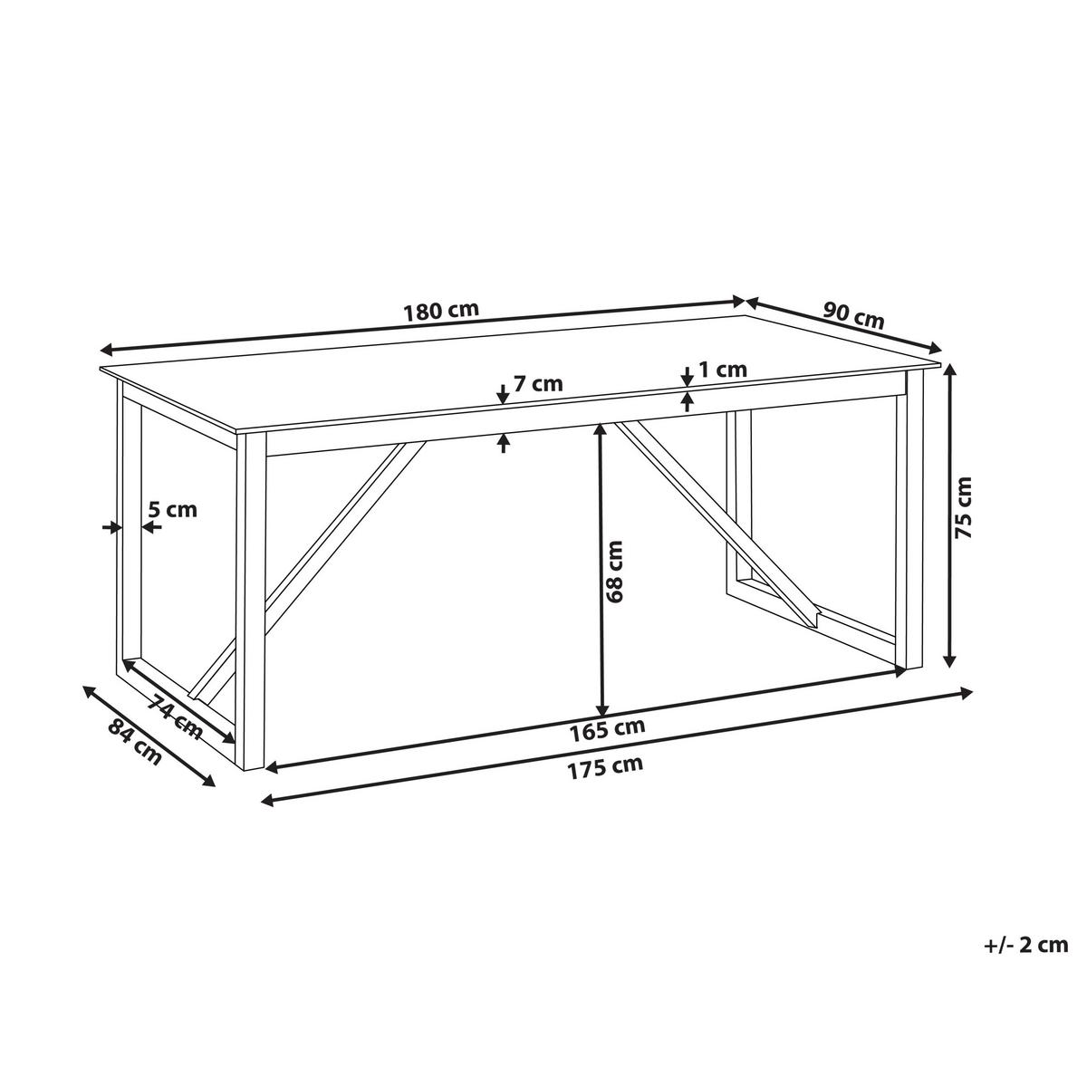 GARTENTISCH 180/90 cm Beton Grau Notteri - Hellbraun, Stein (180/90/75cm) - Beliani