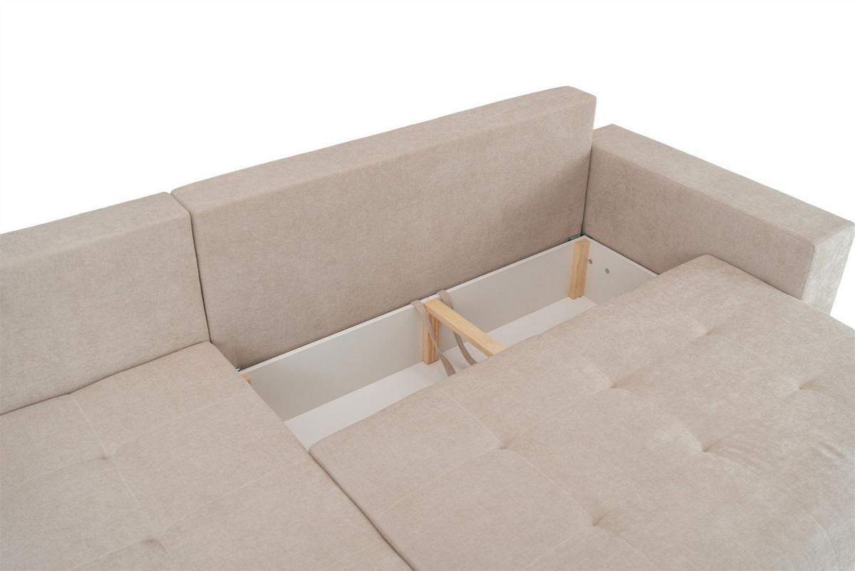 ECKSOFA Armari Mit Schlaffunktion - Schwarz, Holzwerkstoff/Textil (154/277cm) - Fun Möbel