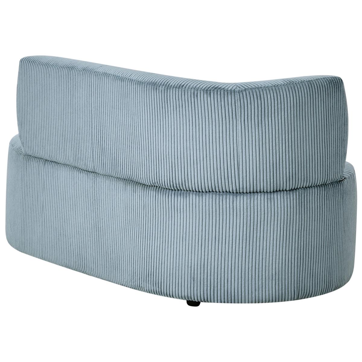 CHAISELONGUE-LINKSSEITIGE Cord Blau Vanvey - Blau/Schwarz, Textil (147/73/78cm) - Beliani
