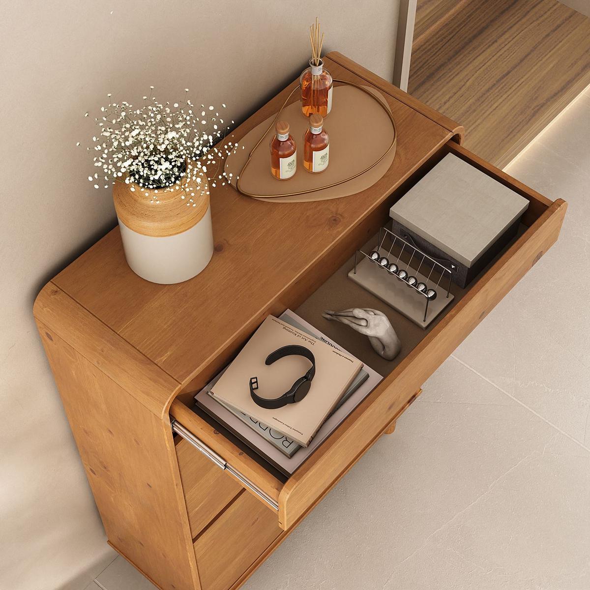 SCHUHKIPPER NAEL Eiche - Eichefarben, Holz (80/114/30cm) - IDIMEX