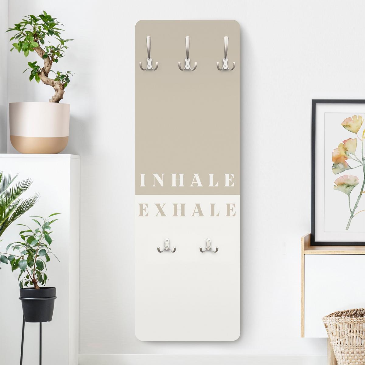 WANDGARDEROBE - Inhale and exhale 34/105 cm - Beige, Holzwerkstoff (34/105/1.6cm) - Bilderwelten