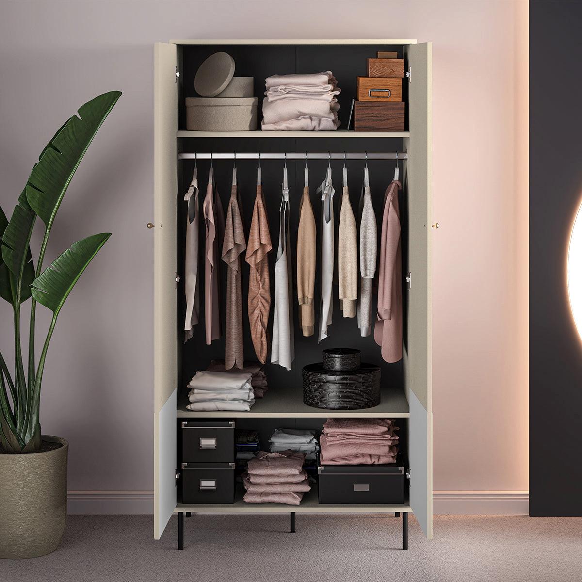 SCHRANK 2 Türen Nova Beige - Beige, Holzwerkstoff (92/190/53cm) - Petits-meubles