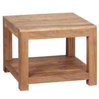 COUCHTISCH MUMBAI aus Massivholz – Landhausstil im kompakten Design, Akazie 60x60x45 cm - Akaziefarben, Holz (60/60/45cm) - KADIMA DESIGN