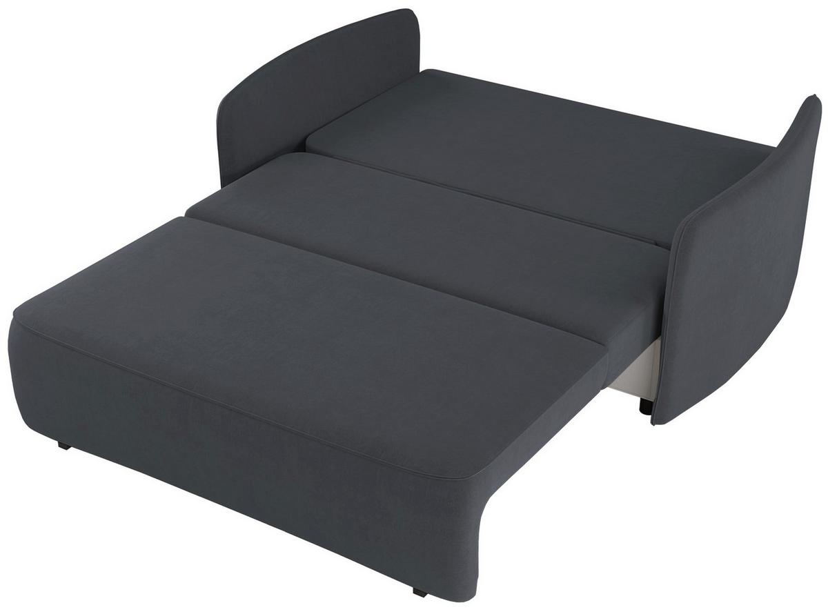 SCHLAFSOFA Paxi 165 cm - Dunkelgrau/Schwarz, Textil/Metall (165/84/106cm) - Selsey