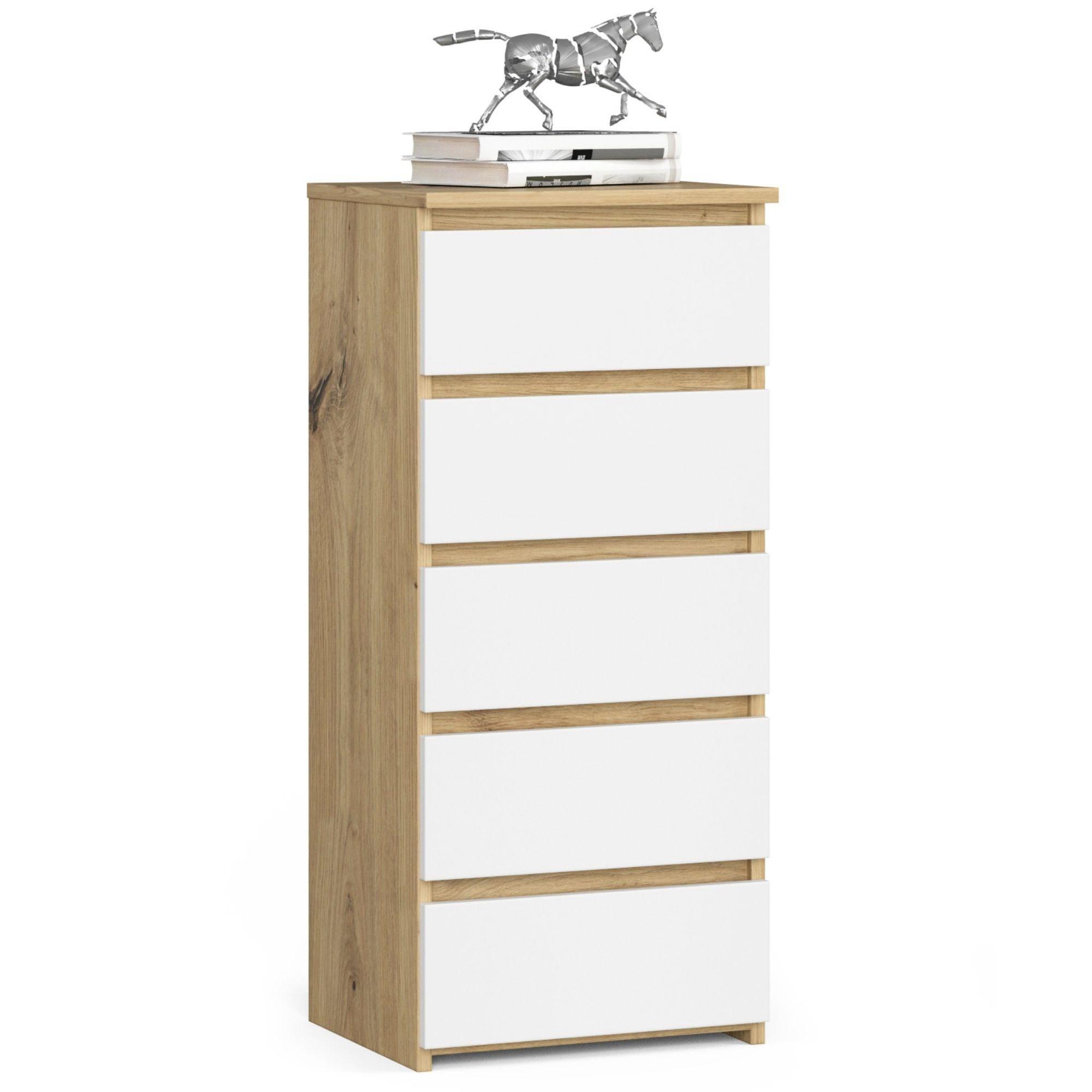 KOMMODE Eiche Artisan, Weiß 92/40/35 - Eiche Artisan/Weiß, Holzwerkstoff (40/92/35cm) - RAUMHIRSCH FURNITURE