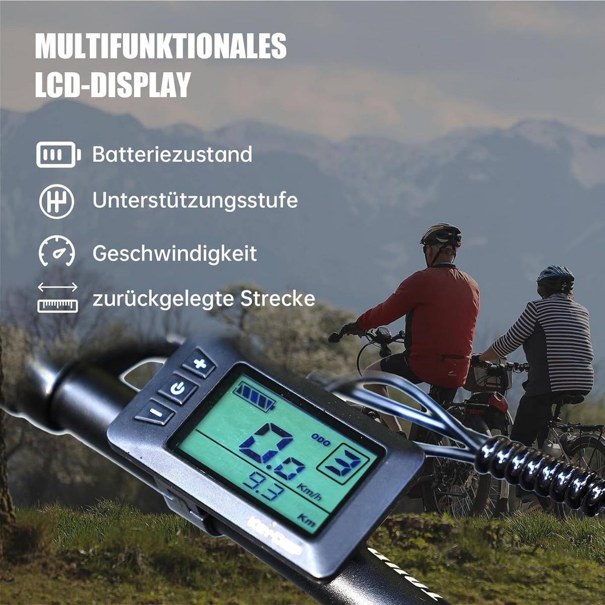 ELEKTROFAHRRAD 27,5 Zoll 25km/h Reichweite 50-90 km - Blau, Metall (125cm) - Nettlife