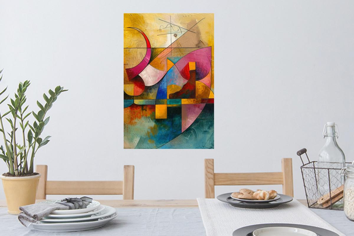 WANDTATTOO Kunst - Abstrakt - Modern Wandbild 40x60 cm - Gelb, Kunststoff (40/60/0.1cm) - MuchoWow
