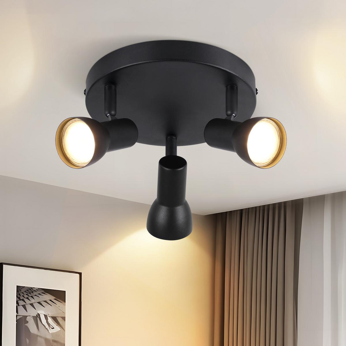 STRAHLER 3 Flammig-GU10 19*13.5*19 - Schwarz, Metall (19/19/13.5cm) - ZMH