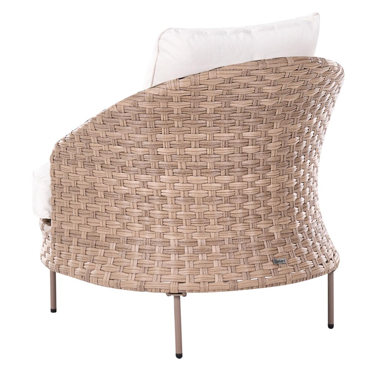GARTENSESSEL mit Ottomane Polyrattan Braun Arcille - Braun, Kunststoff (80/80/93cm) - Beliani