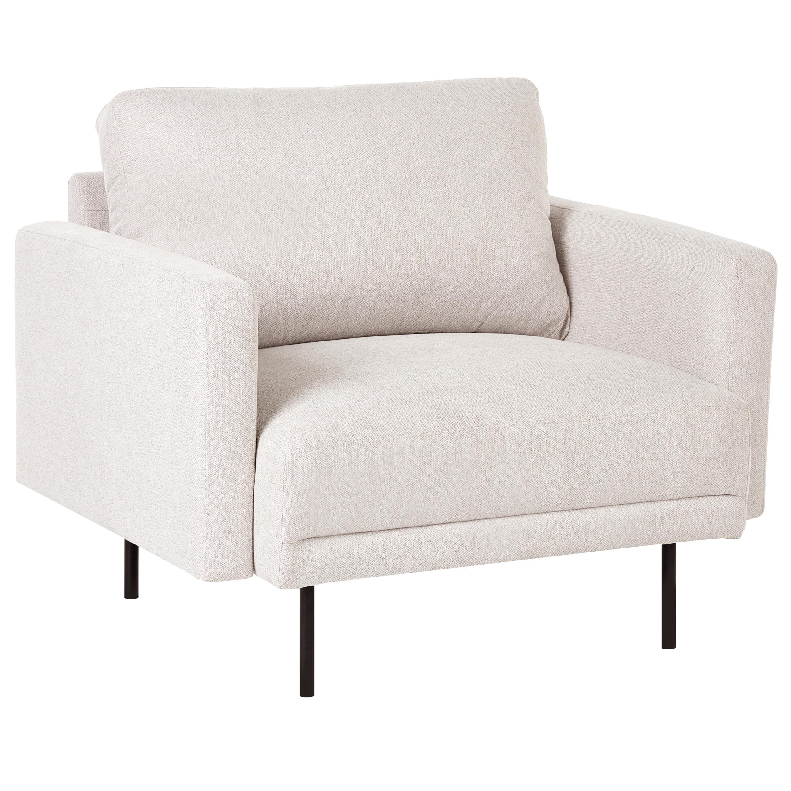 SESSEL Stoff Hellbeige Breda - Beige/Schwarz, Textil (100/85/85cm) - Beliani
