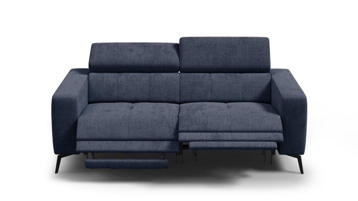 RELAXSOFA MORELLO 3-Sitzer, marineblau, 2 x Relax Zero Gravity - Dunkelblau, Holz/Textil (206/82/103cm) - Wozimo