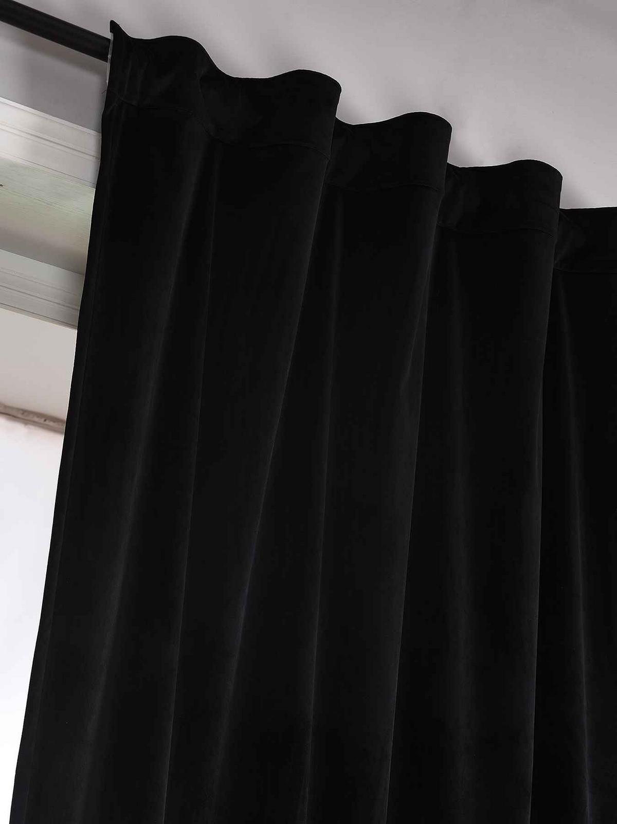 VORHANG 2ER SET MILANO HxB 280x135 cm Schwarz - Schwarz, Textil (135/280cm) - Gardinenbox