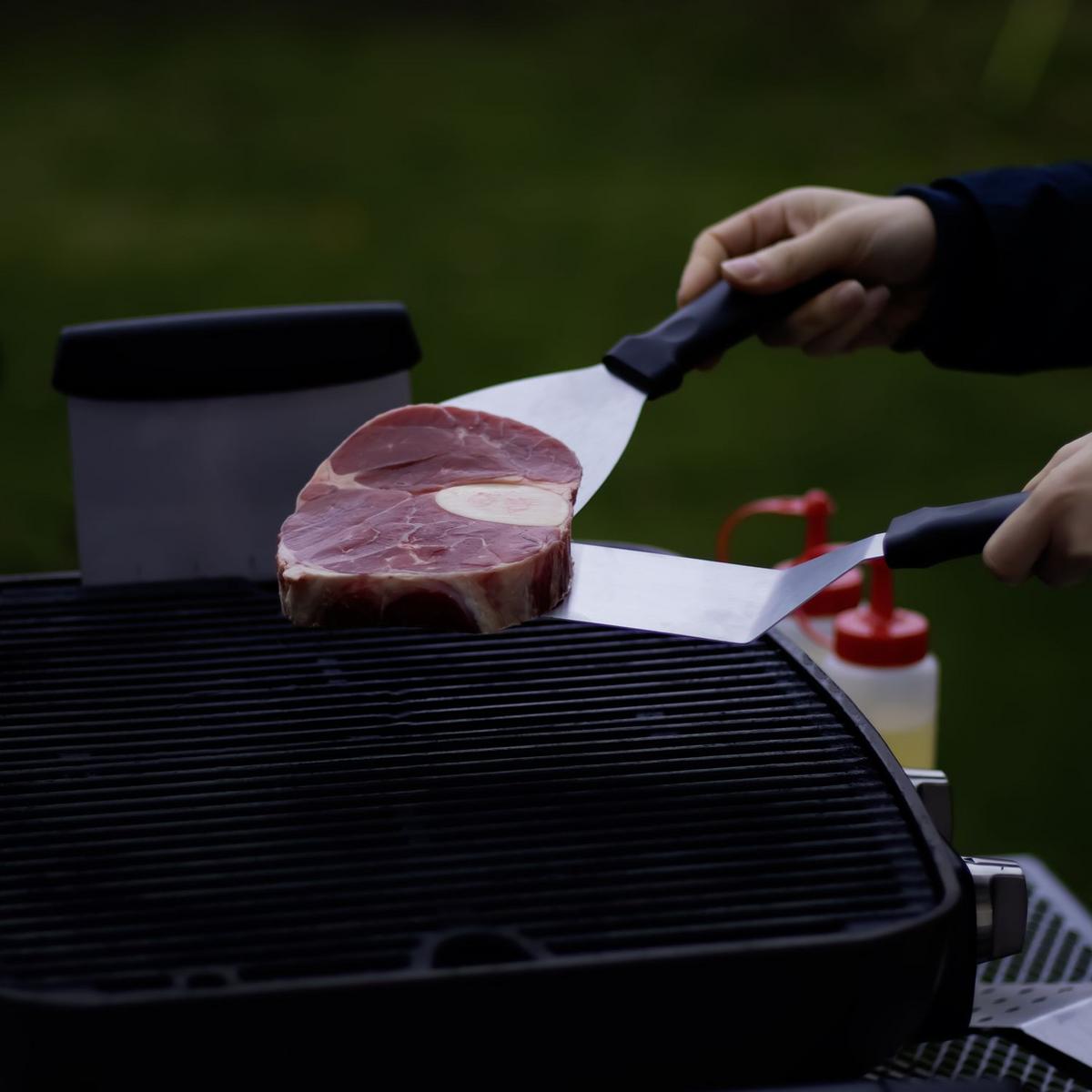GRILLBESTECK-SET aus Edelstahl (9tlg-Set) - Silberfarben, Metall (37cm)