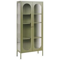 VITRINE mit Glastüren Metall 80 cm Grün Foxton - Grün, Metall (80/181/35cm) - Beliani