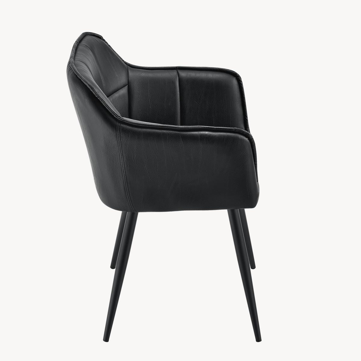 ARMLEHNSTUHL Birmingham - Schwarz, Textil/Metall (60/82/59cm) - [en.casa]