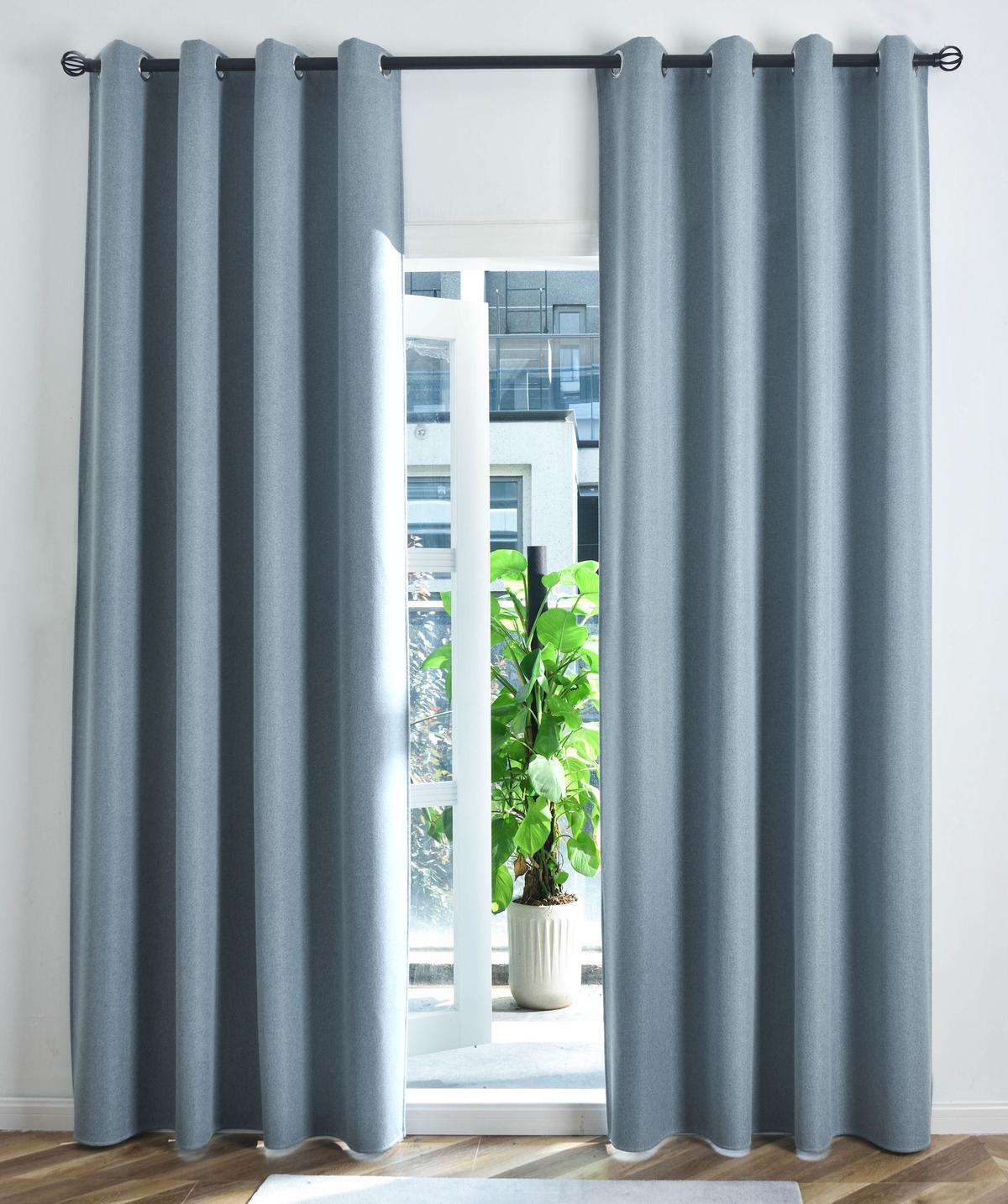 VORHANG 2ER SET »München Dark« HxB 225x145 cm Blau - Blau, Textil (145/225cm) - Gardinenbox