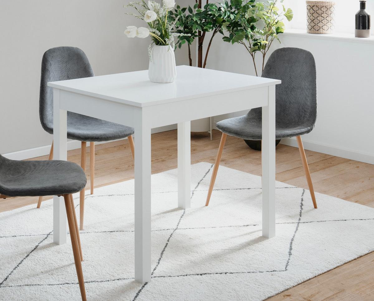 ESSTISCH weiß 90 x 67 cm, Küchentisch in modernem Design - Weiß, Holzwerkstoff/Kunststoff (67/90/76cm) - Furn.Design