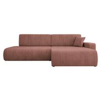 ECKSOFA Piano O Cord - Schwarz/Rosa, Holz/Kunststoff (262/145cm) - MIRJAN24