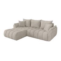 ECKSOFA mit Schlaffunktion Ottomane Links TOKO-L-v1 277x194x86 Creme Cord - Ecru/Creme, Holzwerkstoff/Kunststoff (277/194cm) - ALTDECOR
