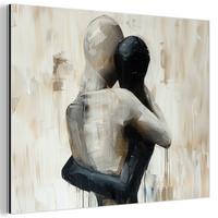METALLBILD Abstrakt - Liebe - Schwarz und weiß - Modern 40x30 cm - Schwarz, Metall (40/30cm) - MuchoWow
