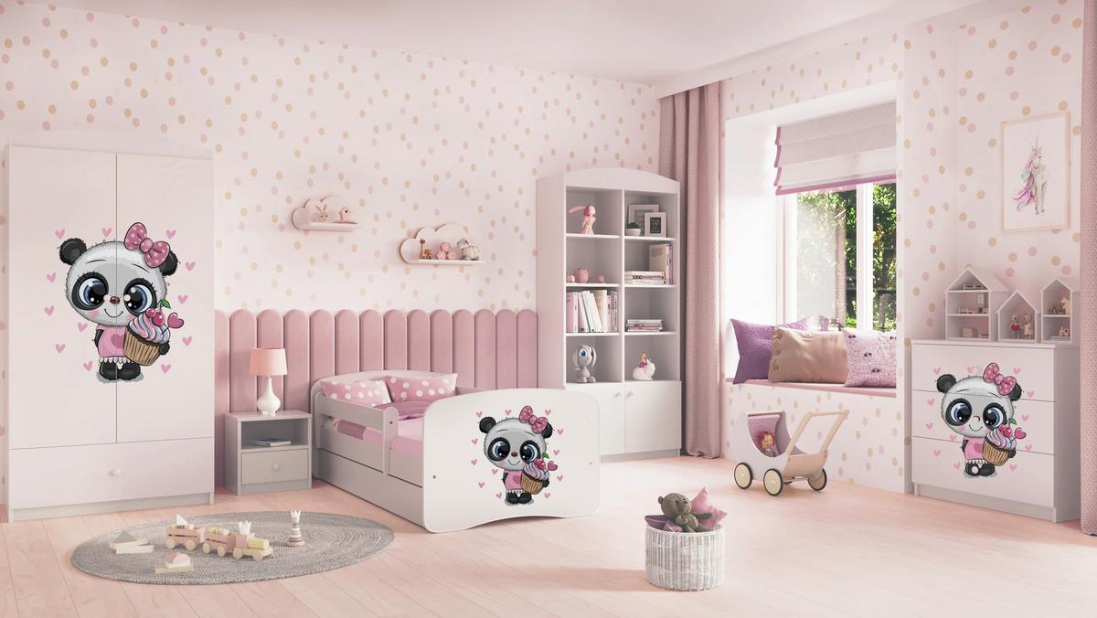 KINDERKLEIDERSCHRANK Panda - Weiß, Holzwerkstoff (90/175/52cm) - RAUMHIRSCH FURNITURE