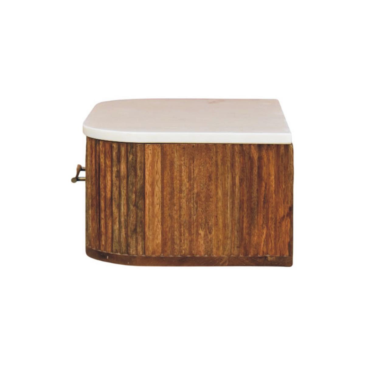NACHTTISCH mit Golden-Teak-Finish, Marmorplatte oben, 1 Schublade, braun - Braun, Holz/Naturmaterialen (44/20/31cm) - Artisan Furniture
