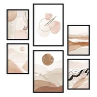 POSTER Set Mit 6 Abstrakte Wüste Sammlung A3 & A4 Rahmenlos - Klar, Papier (29/3cm) - Nacnic