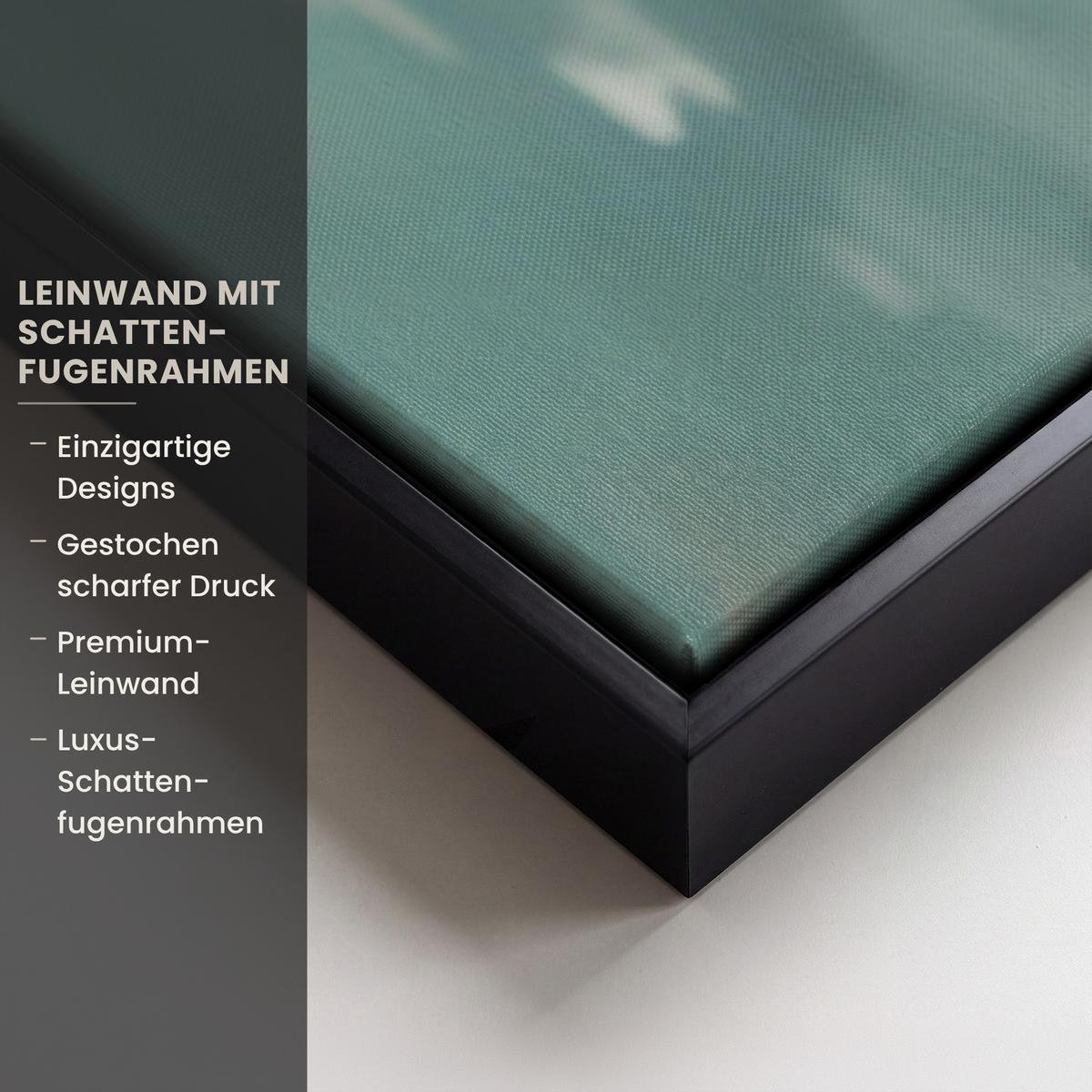 LEINWAND Bilder mit Rahmen - Frau - Kunst - Schmuck - Porträt - 90x60 - Blaugrau, Textil (90/60cm) - MuchoWow
