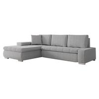 ECKSOFA Orkan Mini Cord - Hellgrau, Holz/Textil (265/185cm) - MIRJAN24
