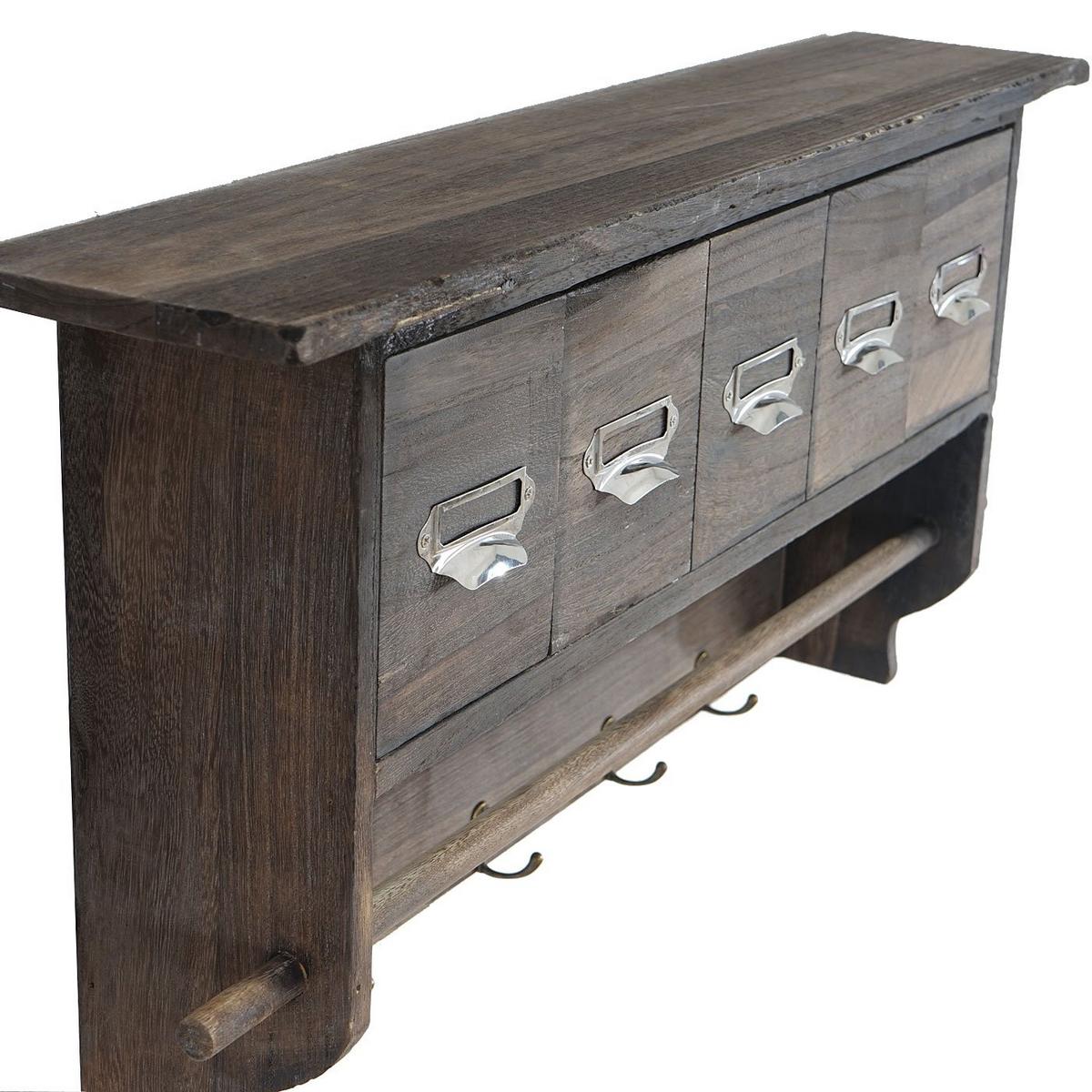KÜCHENREGAL 5 SCHUBLADEN Braun - Braun, Holz (65/32/13cm) - MCW