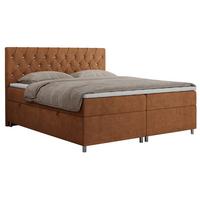 BOXBETT ROMA 120/200 - Orange Strukture - H3 - Orange, Holz/Textil (120/200cm)