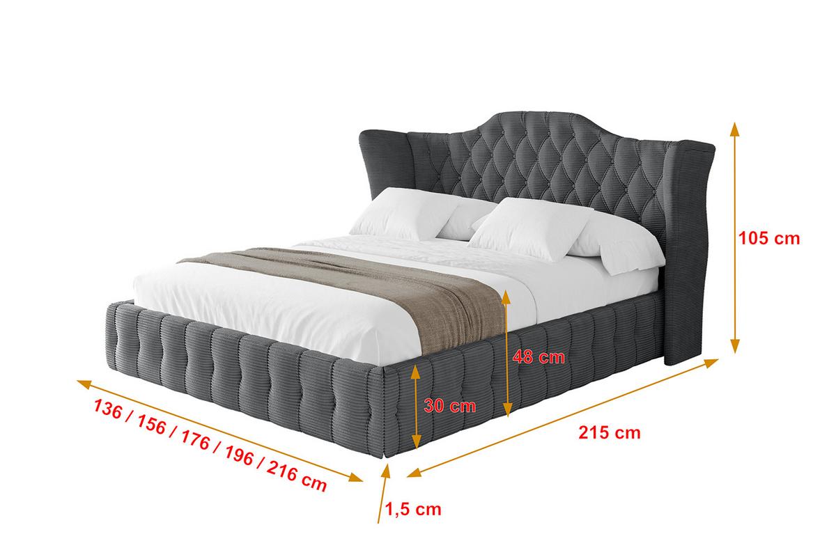 POLSTERBETT mit Bettkasten und Lattenrost, Boxbett ohne Matratze - MODY 120x200 Dunkelgrau - Anthrazit, Holzwerkstoff/Textil (120/200cm) - ALTDECOR