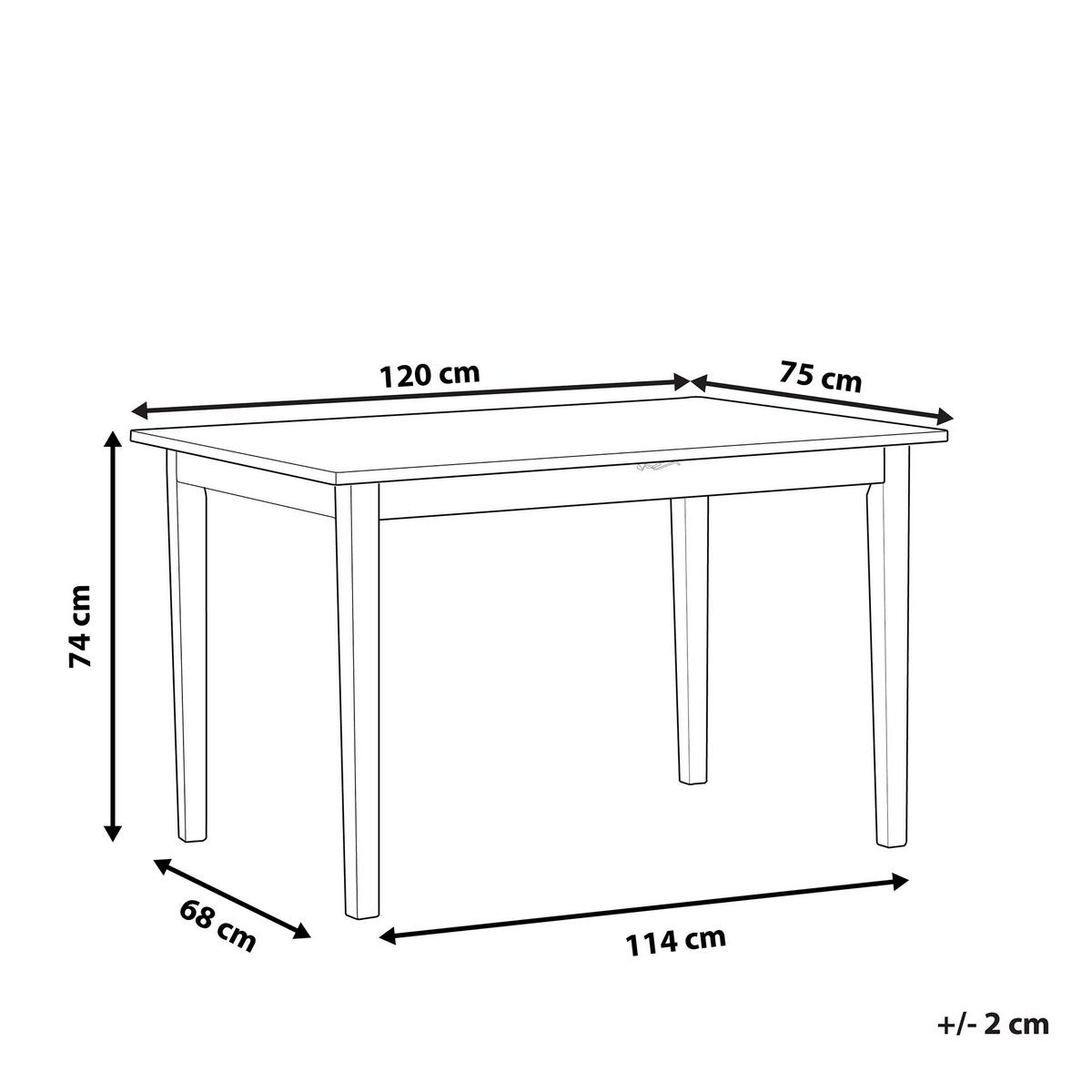 ESSTISCH 120/75/74 cm Weiß, Hellbraun Rechteckig Houston - Weiß, Holz (120/75/74cm) - Beliani