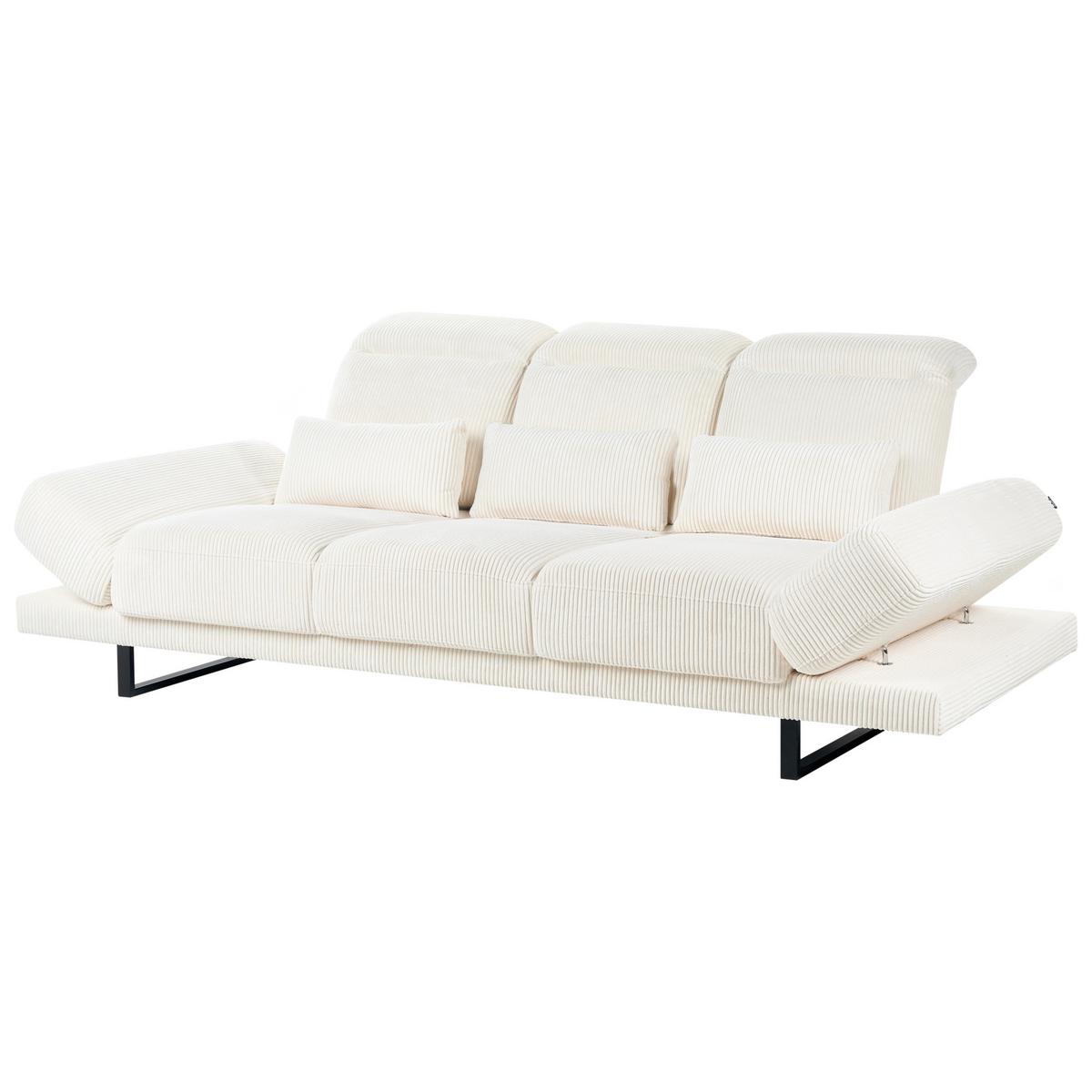 3-SITZER-SOFA Cord Hellbeige Ikast - Beige, Textil (255/87/105cm) - Beliani