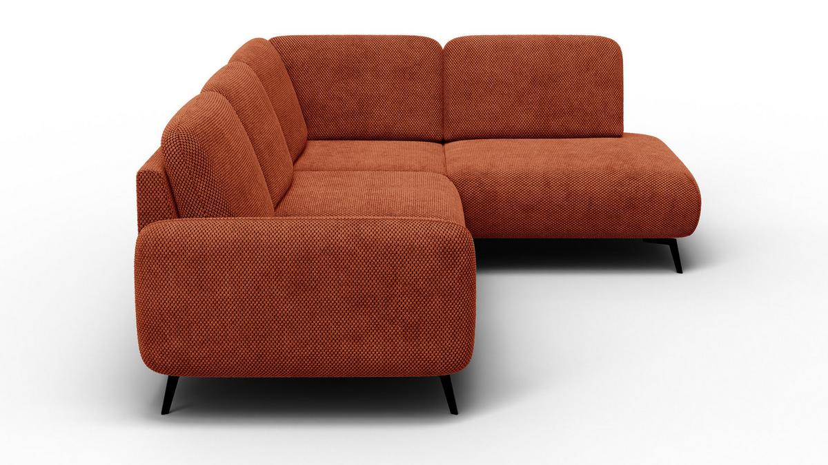 ECKSOFA FEBE 5-Sitzer rechts, dunkelorange - Dunkelorange/Schwarz, Holz/Textil (271/190cm) - Wozimo