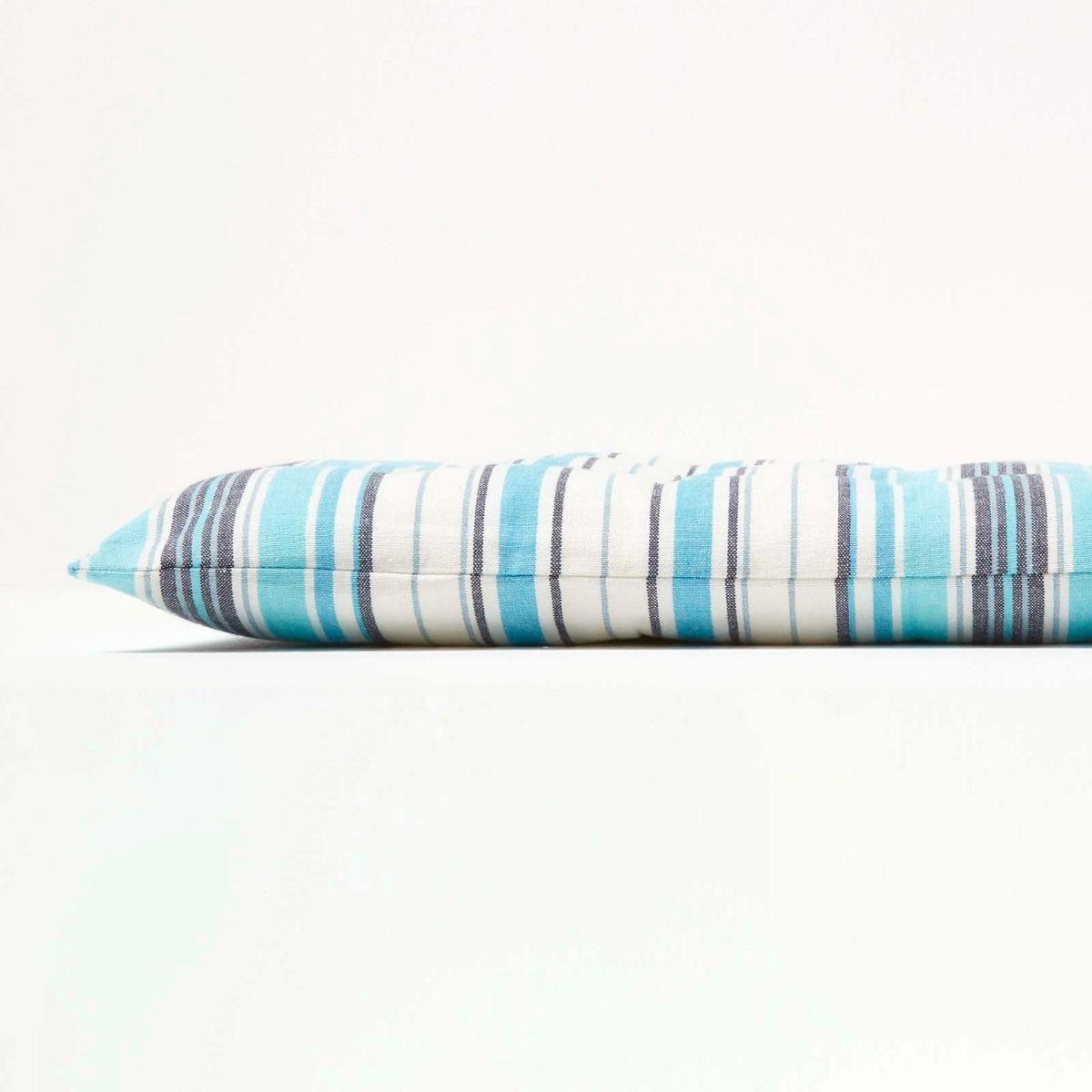 BANKAUFLAGE New England, 3-Sitzer gestreift - Blau, Textil (143/48/5cm) - Homescapes