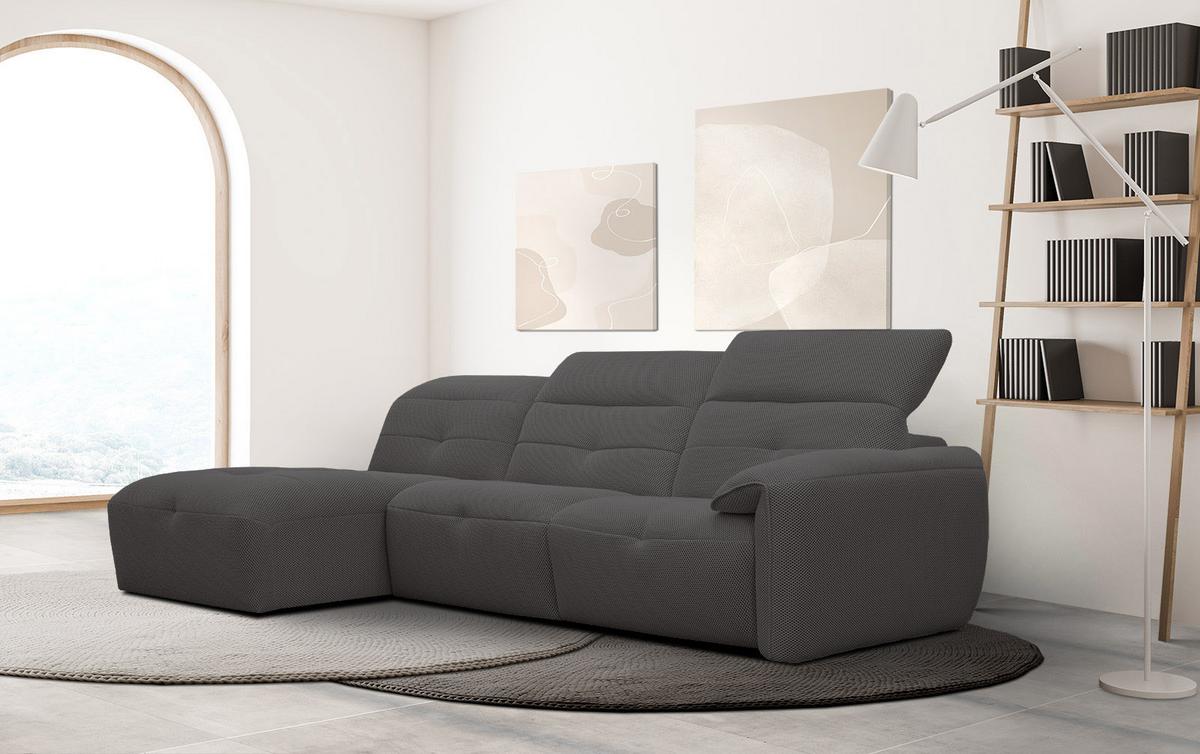 ECKSOFA TRENTO 4-Sitzer, dunkelgrau - Dunkelgrau/Schwarz, Holzwerkstoff/Kunststoff (165/262cm) - Wozimo