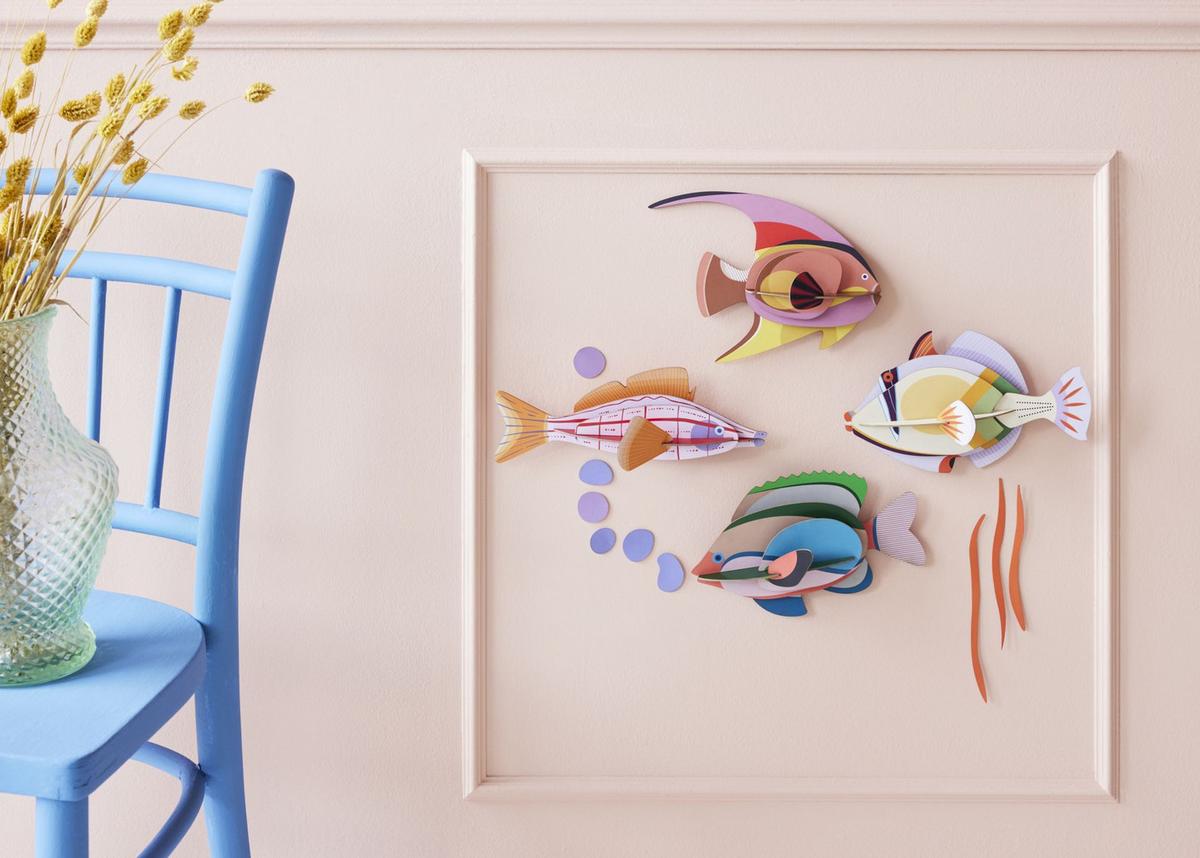 WANDDEKO Kreativer Fisch 8/8.5 cm - Multicolor, Wellpappe (8/8.5/26cm) - Studio Roof
